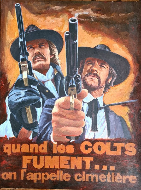 Quand les Colts fument... on l'appelle Cimetière — Maquette originale à la gouache · Éric Faugère · 1971