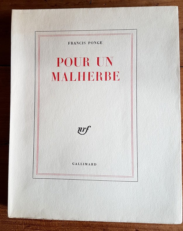 Pour un Malherbe — Francis Ponge · N° 81/64 sur pur fil · Édition originale · Gallimard, 1965