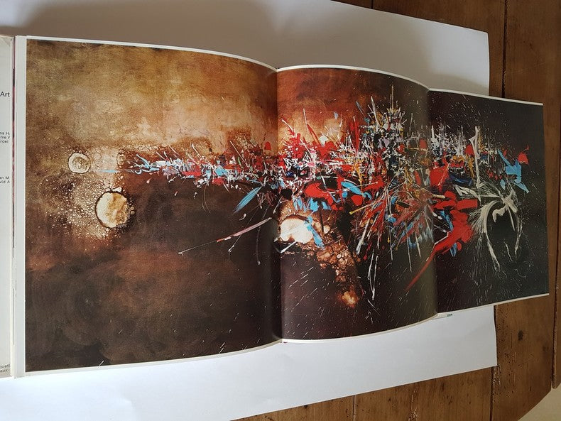 Georges Mathieu — Peinture originale double page avec dédicace autographe · Édition originale · Hachette-Fabbri, 1969