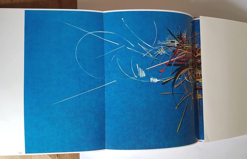 Georges Mathieu — Peinture originale double page avec dédicace autographe · Édition originale · Hachette-Fabbri, 1969