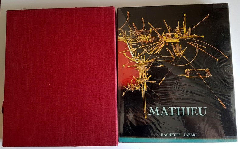 Georges Mathieu — Peinture originale double page avec dédicace autographe · Édition originale · Hachette-Fabbri, 1969