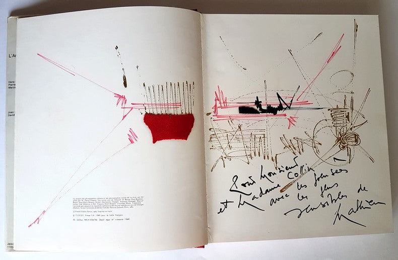 Georges Mathieu — Peinture originale double page avec dédicace autographe · Édition originale · Hachette-Fabbri, 1969