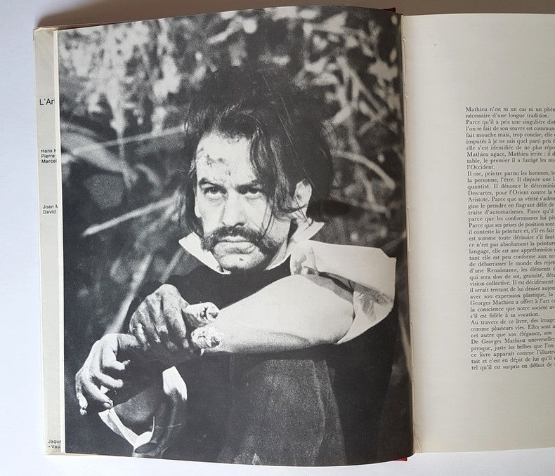 Georges Mathieu — Peinture originale double page avec dédicace autographe · Édition originale · Hachette-Fabbri, 1969
