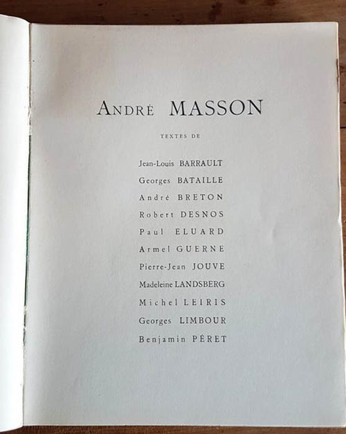 André Masson — Édition originale paraphée · Textes inédits de Breton, Bataille, Éluard, Desnos & al. · 1940 · N° 198/297