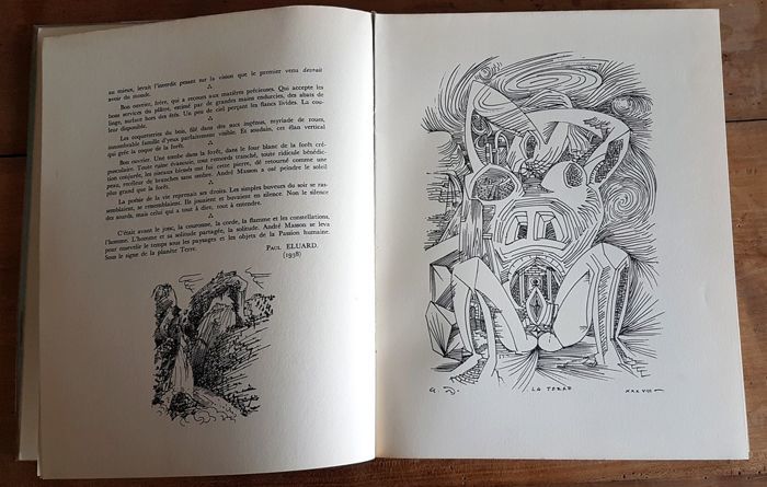 André Masson — Édition originale paraphée · Textes inédits de Breton, Bataille, Éluard, Desnos & al. · 1940 · N° 198/297