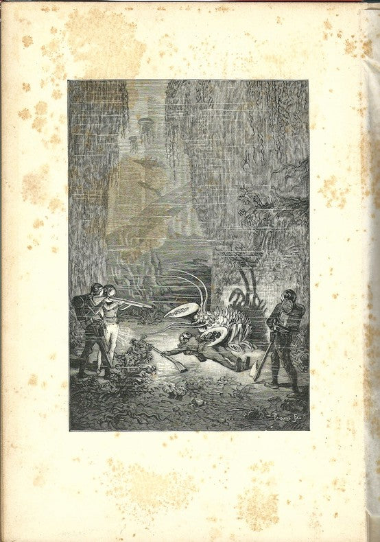 La Guerre sous l'Eau — Georges Le Faure · Couverture polychrome de José Roy · 120 illustrations de Fernand Fau · Éditions Dentu, 1892