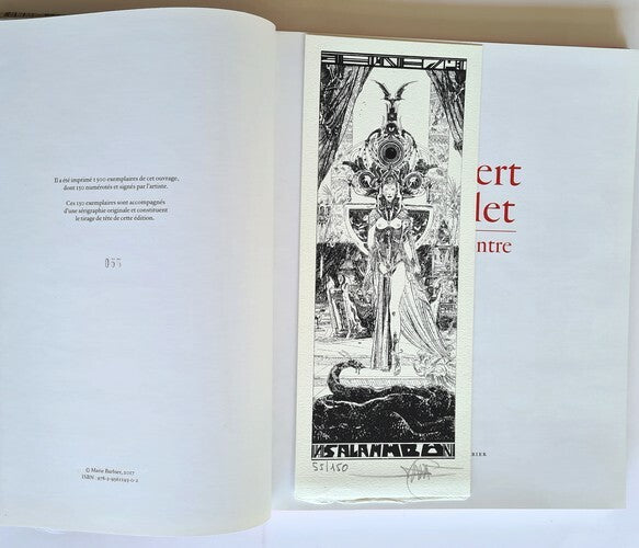 Flaubert, Druillet, une Rencontre — Philippe Druillet · N° 055/150 du tirage de tête · Sérigraphie signée + dessin original + dédicaces · Éditions Marie Barbier, 2017