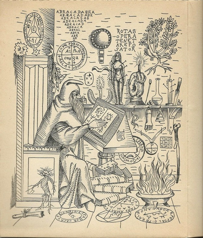 Le Sorcier des Familles — Félix Labisse · Almanach Fatidique · Édition originale non coupée · À l'Abeille qui Butine, 1957