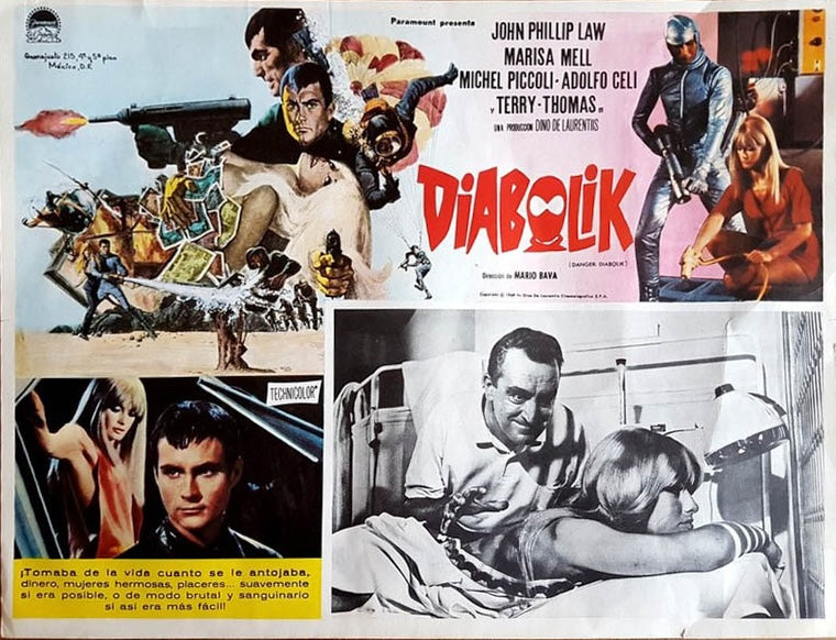 Diabolik — Rare affiche mexicaine d'exploitation · Mario Bava · 42,5 × 32 cm · 1968