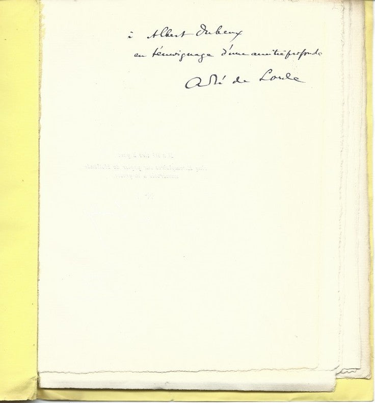 Un Crime dans une Maison de Fous — André de Lorde · N° 5/5 sur hollande · Signé avec dédicace à Albert Dubeux · Exemplaire non coupé · Librairie Théâtrale, 1927