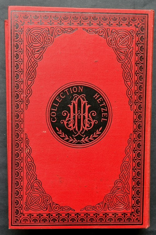 L'Île à Hélice — Édition originale · Collection Hetzel · Cartonnage polychrome au portrait collé · Jules Verne · Léon Benett · 1895