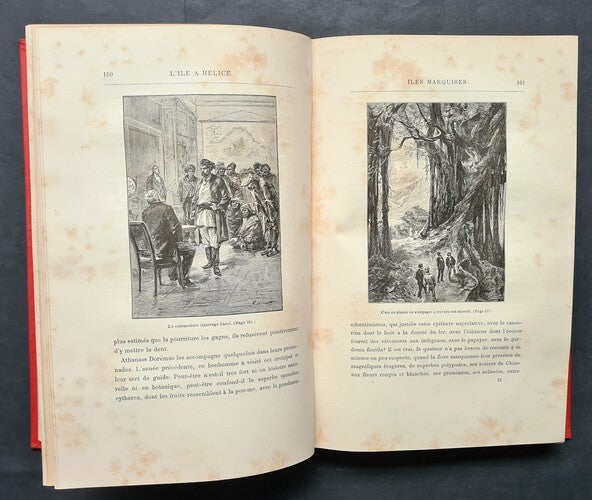 L'Île à Hélice — Édition originale · Collection Hetzel · Cartonnage polychrome au portrait collé · Jules Verne · Léon Benett · 1895