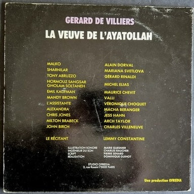 S.A.S. — La Veuve de l'Ayatollah · Gérard de Villiers · Disque vinyle 33 tours · Plon / Production Ofredia, 1987
