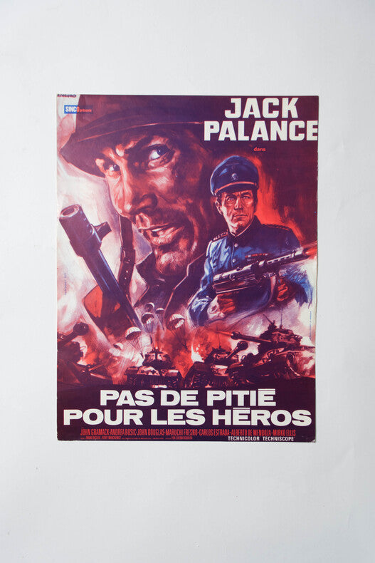 Pas de Pitié pour les Héros — Affichette originale d'exploitation · Renato Casaro · León Klimovsky · Jack Palance · Sinco Paris, 1969