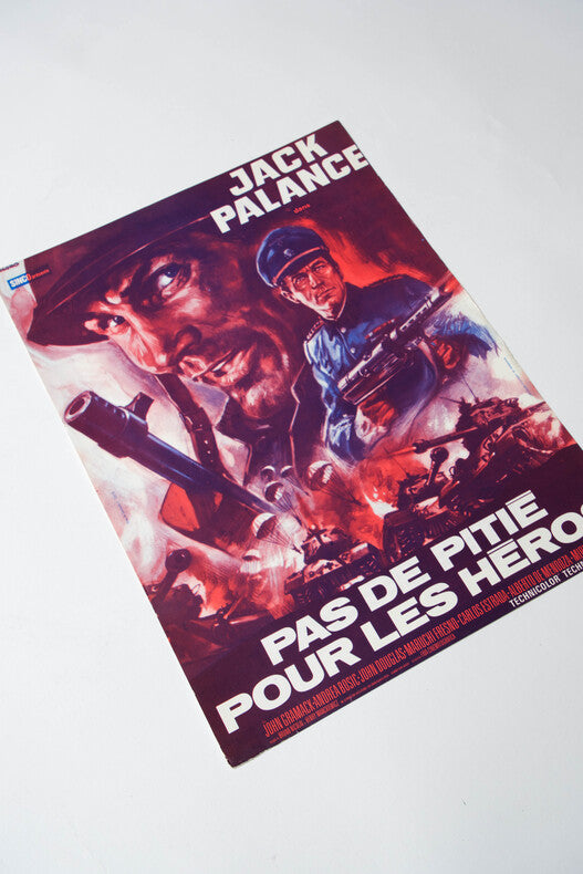 Pas de Pitié pour les Héros — Affichette originale d'exploitation · Renato Casaro · León Klimovsky · Jack Palance · Sinco Paris, 1969