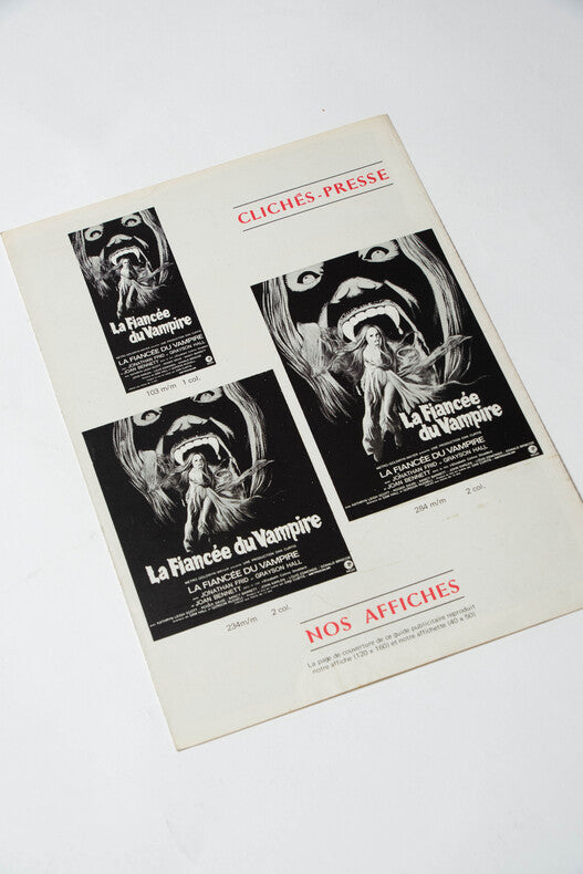 La Fiancée du Vampire — Guide publicitaire MGM original · Dan Curtis · Paris, c. 1970