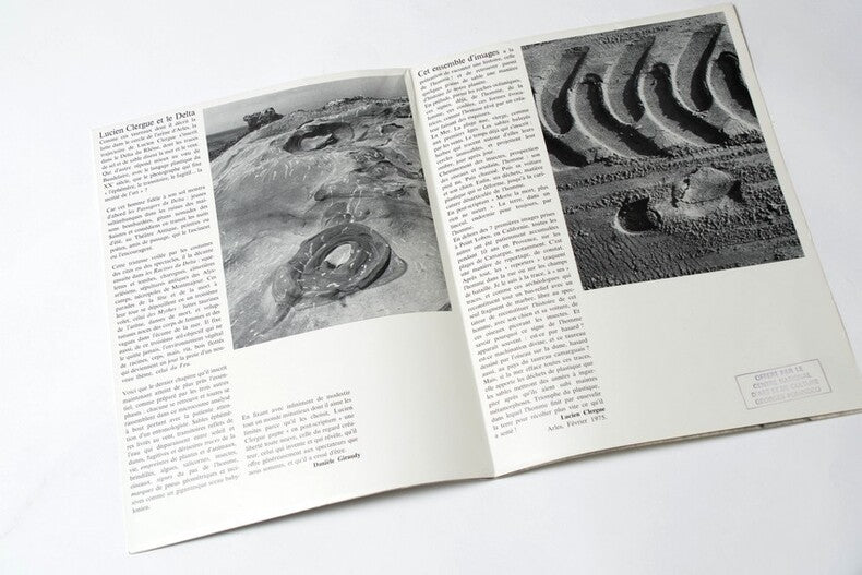 Le Langage des Sables — Lucien Clergue · Dépliant presse original · Centre Pompidou · Complet du prière d'insérer · 1975