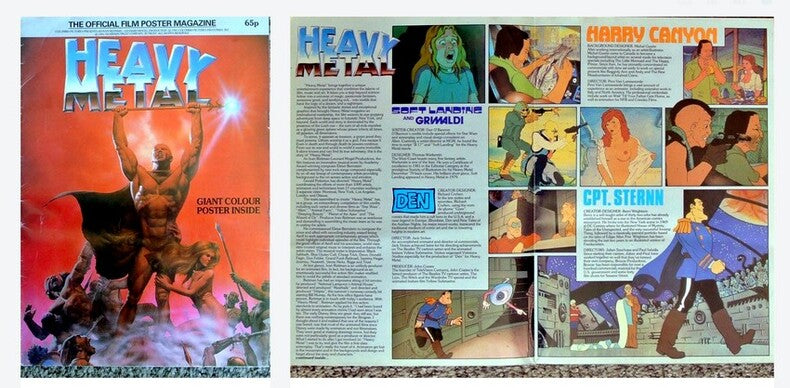 Heavy Metal - Official Poster Magazine — Dossier de presse original · Affiche dépliante Chris Achilleos · Corben, Wrightson, O'Bannon & al. · Phoenix Publications, 1981