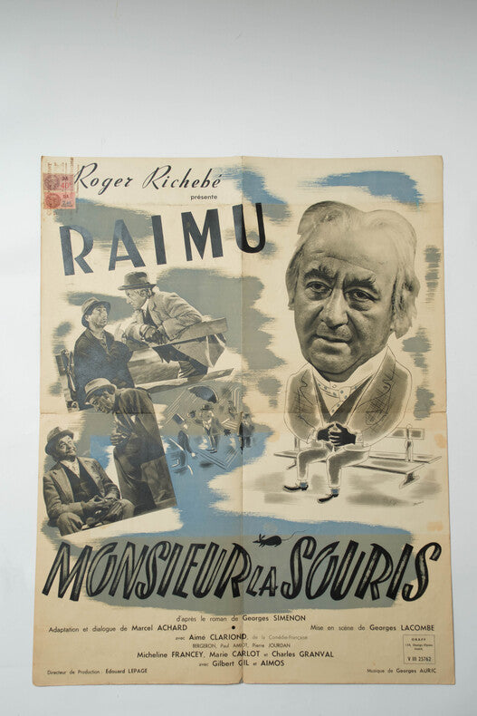 Monsieur la Souris — Dossier de presse original · Georges Lacombe · Raimu · Complet des deux timbres · Films Roger Richebé, 1942