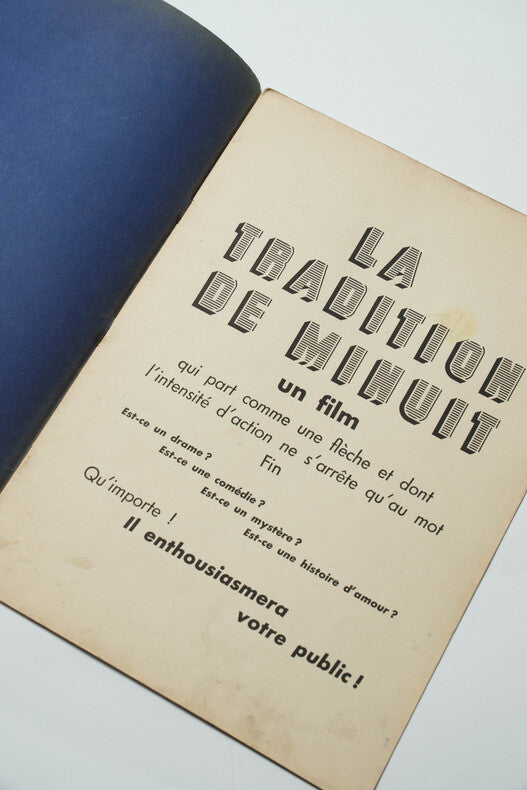La Tradition de Minuit — Dossier de presse original · Roger Richebé · Pierre Mac Orlan · Viviane Romance · 1939