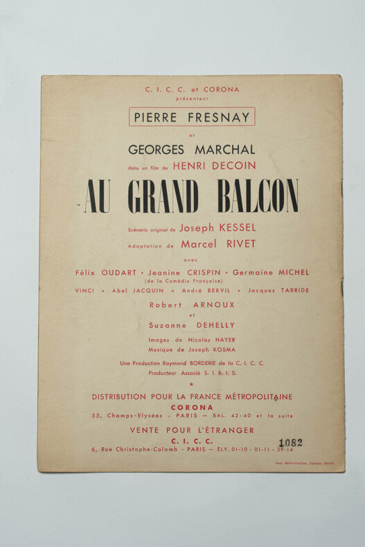 La Tradition de Minuit — Dossier de presse original · Roger Richebé · Pierre Mac Orlan · Viviane Romance · 1939