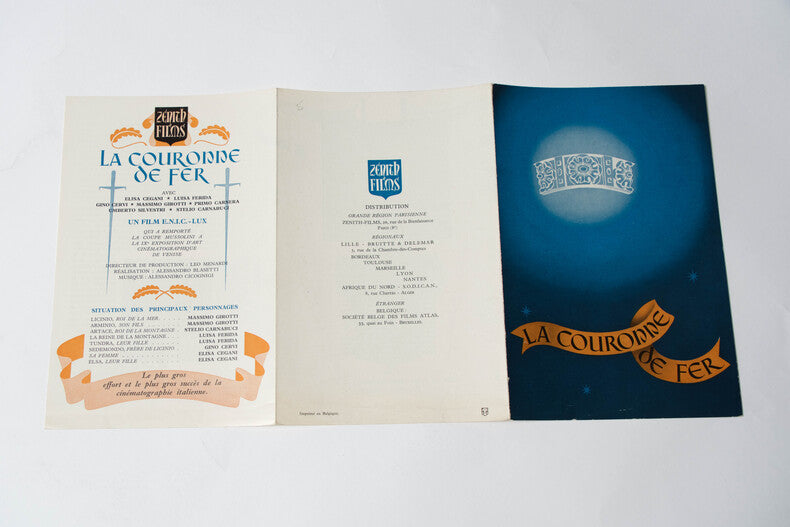 La Couronne de Fer — Dossier de presse original · Alessandro Blasetti · Grand Prix de la Biennale de Venise · 1941