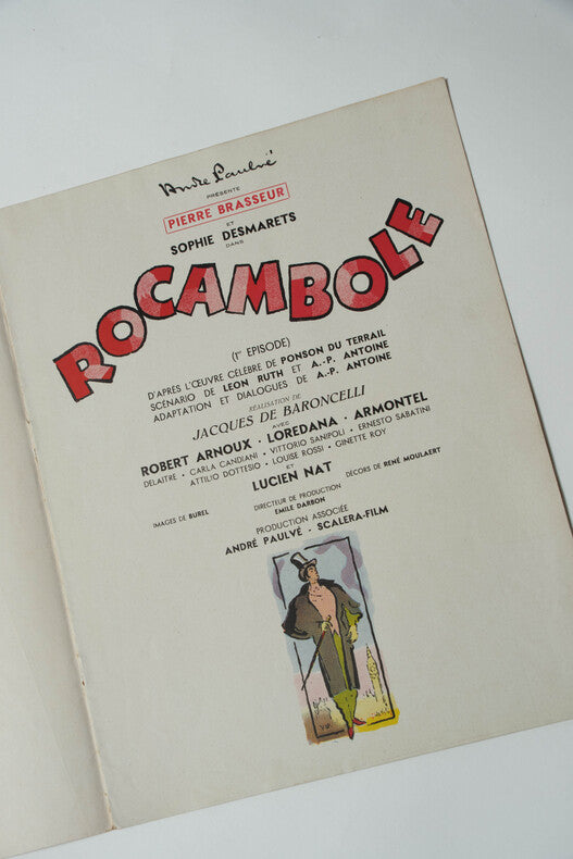 Rocambole — Dossier de presse original illustré · Jacques de Baroncelli · René Péron · Pierre Brasseur · 1948
