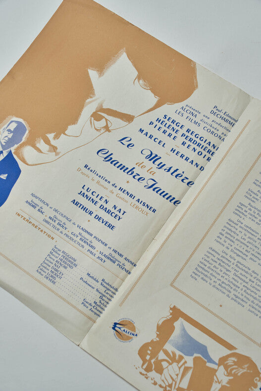 Le Mystère de la Chambre Jaune — Dossier de presse original · Henri Aisner · Gaston Leroux · Serge Reggiani · 1949
