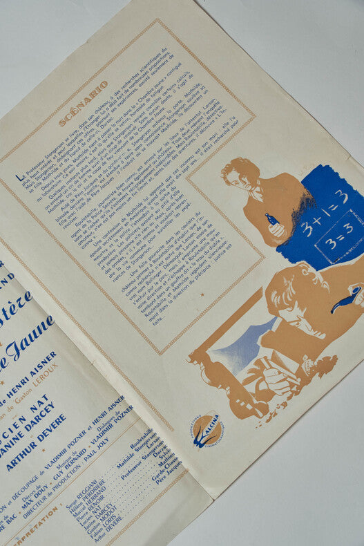 Le Mystère de la Chambre Jaune — Dossier de presse original · Henri Aisner · Gaston Leroux · Serge Reggiani · 1949