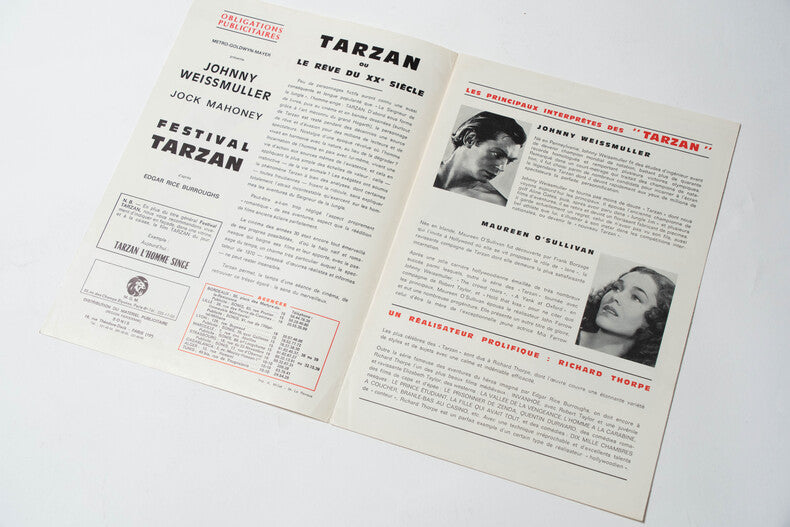 Festival Tarzan — Guide publicitaire original · Johnny Weissmuller · Maureen O'Sullivan · Richard Thorpe · MGM · 1970