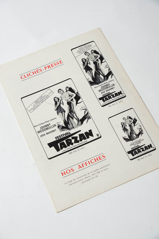 Festival Tarzan — Guide publicitaire original · Johnny Weissmuller · Maureen O'Sullivan · Richard Thorpe · MGM · 1970