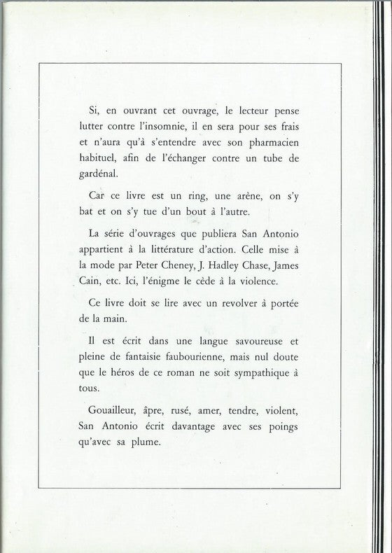 Réglez-lui son Compte ! — Fac-similé hors commerce numéroté · Frédéric Dard · Dédicace autographe signée et datée · 1992