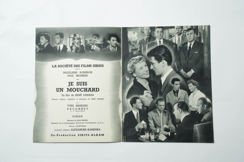 Je suis un Mouchard — Dossier de presse original · René Chanas · Couverture Michel Gourdon · Paul Meurisse · Productions Sirius, 1953