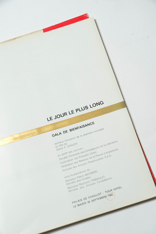 Le Jour le Plus Long — Dossier du Gala de Bienfaisance · Première Mondiale Palais de Chaillot · Complet du 45 tours Mitch Miller · 1962