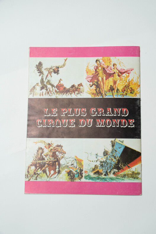 Le Plus Grand Cirque du Monde — Dossier de presse original · Henry Hathaway · John Wayne · Rita Hayworth · Claudia Cardinale · Complet de l'affichette · 1964