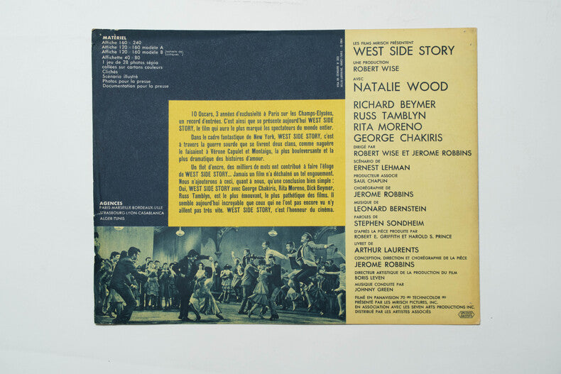 West Side Story — Dossier de presse original · Jerome Robbins · Robert Wise · Natalie Wood · George Chakiris · 1961