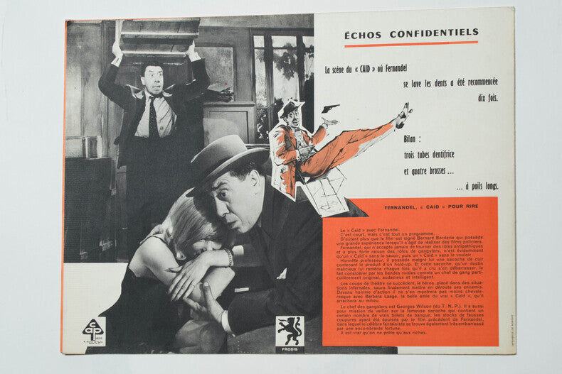 Le Caïd — Dossier de presse original · Bernard Borderie · Fernandel · Barbara Laage · Claude Pieplu · 1960