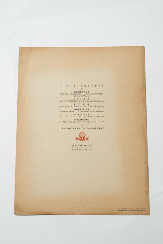 La Taverne du Poisson Couronné — Dossier de presse original · René Chanas · Michel Simon · Jules Berry · 1947