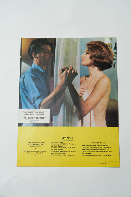 X3, Agent Spécial — Dossier de presse original · Ralph Thomas · Dirk Bogarde · Sylva Koscina · The Rank Organisation, 1964