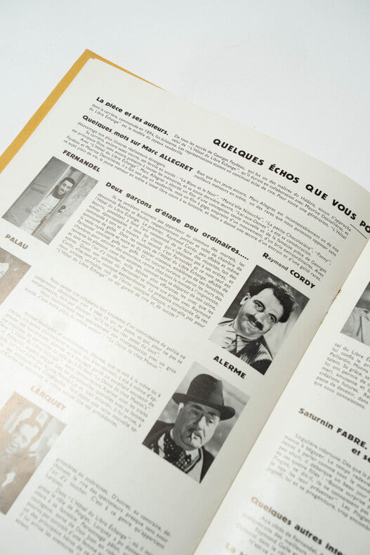 L'Hôtel du Libre Échange — Dossier de presse original · Marc Allégret · Jacques Prévert · Fernandel · Ginette Leclerc · 1934