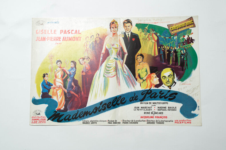 Mademoiselle de Paris — Dossier de presse original dédicacé · Walter Kapps · Jacqueline François · Jean-Pierre Aumont · Capucine · 1955