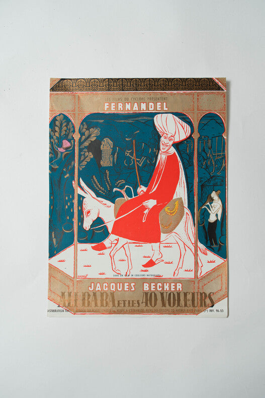 Ali-Baba et les 40 Voleurs — Dossier de presse original · Jacques Becker · Fernandel · Couverture René Ferracci · Complet de l'affichette · Films Cinédis, 1954