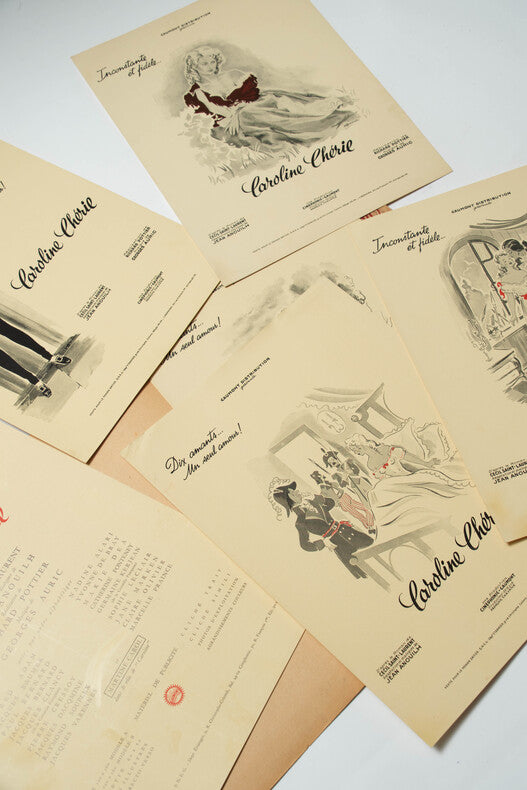 Caroline Chérie — Dossier de presse original · Richard Pottier · Martine Carol · Illustrations Guy-Gérard Noël · Scénario Anouilh & Audiard · Films Cinéphic-Gaumont, 1951