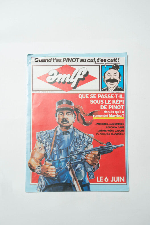 Pinot Simple Flic — Dossier de presse original + faux journal de sortie · Gérard Jugnot · Couverture Patrick Claeys · Parafrance, 1984