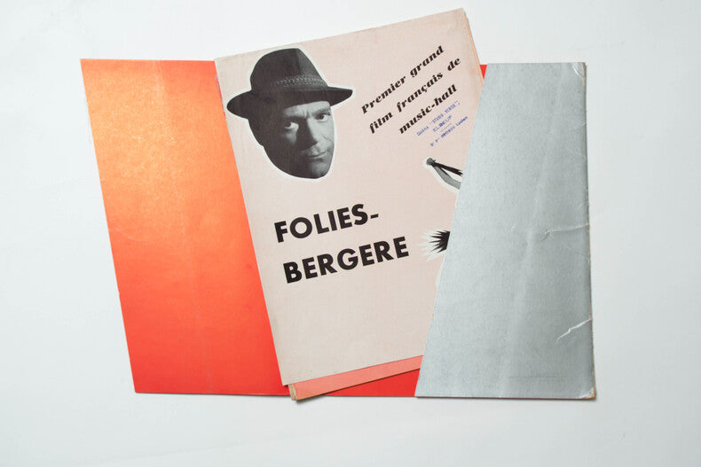 Folies-Bergère — Dossier de presse original complet du synopsis dépliant · Henri Decoin · Eddie Constantine · Zizi Jeanmaire · Films Sirius, 1957