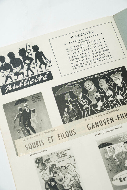 Les Truands — Dossier de presse original · Carlo Rim · Eddie Constantine · Noël-Noël · Jean Richard · Couvertures ajourées · Franco-London Film, 1956