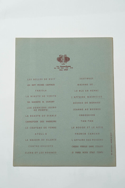 Les Truands — Dossier de presse original · Carlo Rim · Eddie Constantine · Noël-Noël · Jean Richard · Couvertures ajourées · Franco-London Film, 1956