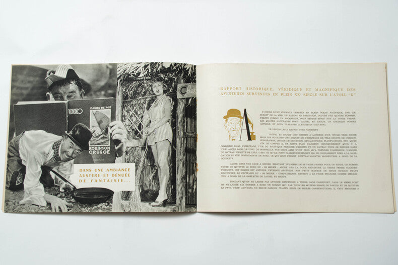Atoll K — Dossier de presse original · Léo Joannon · Stan Laurel & Oliver Hardy · Couverture lithographique · Franco London Film, 1951