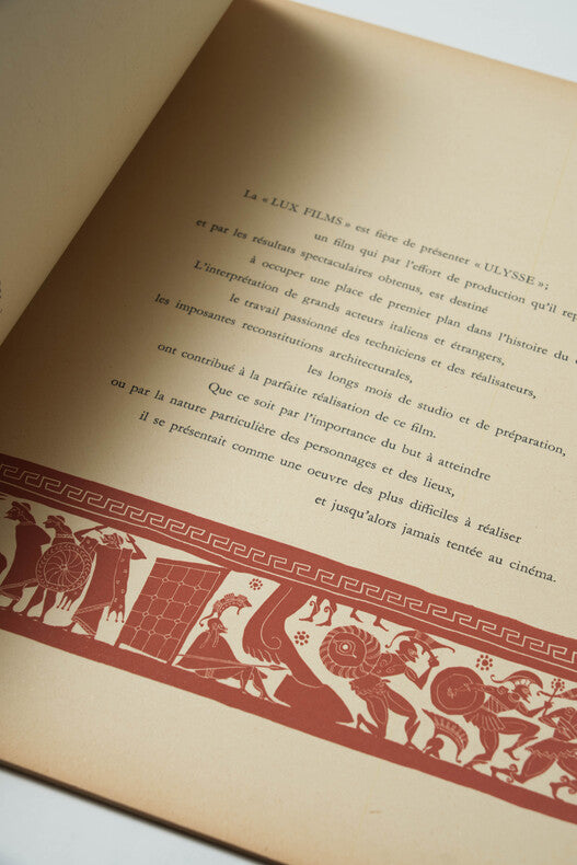 Ulysse — Dossier de presse original · Mario Camerini · Kirk Douglas · Anthony Quinn · Silvana Mangano · Couverture lithographique · Lux Film, 1954