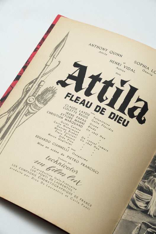 Attila, Fléau de Dieu — Dossier de presse original · Pietro Francisci · Anthony Quinn · Sophia Loren · Irène Papas · Lux Film, 1954